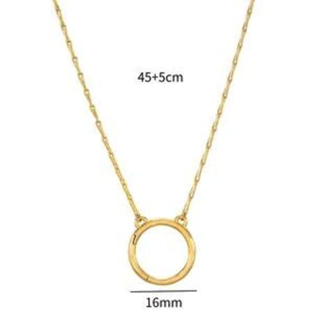Gold‎ Stainless Steel Circle Snap Clasp Necklace Minimalist Round Link Chain